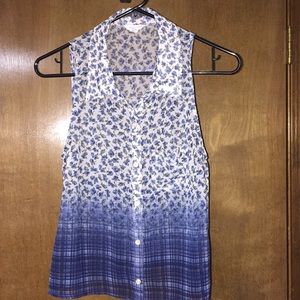 Aeropostale large sheet button down sleeveless top